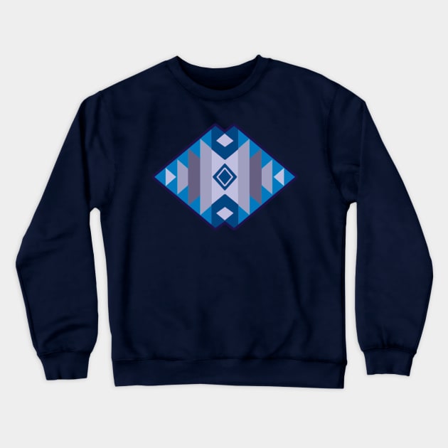 Cool Blue Geometry - Blanket Style Crewneck Sweatshirt by Bits